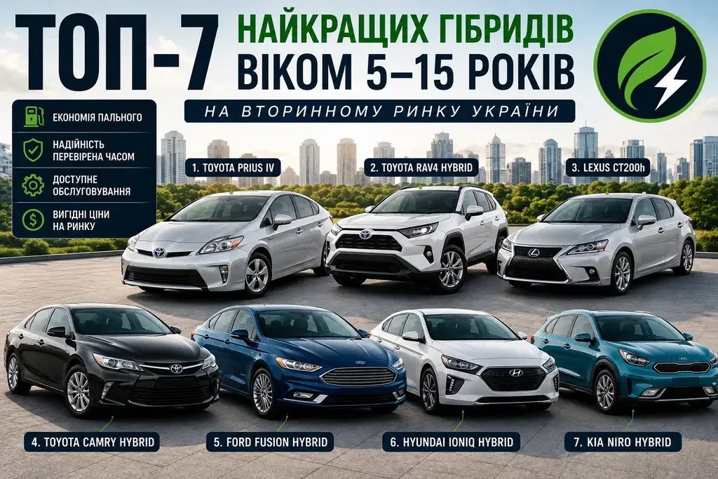 Топ-7 лучших гибридов возрастом 5-15 лет на вторичном рынке Украины